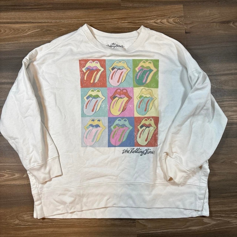 The Rolling Stone Pop Art Multi- Color Logo Crewneck